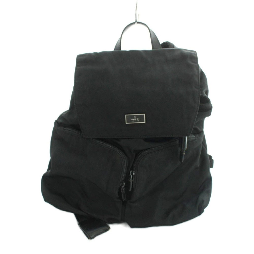Gucci Backpack Day Bag Plate Black